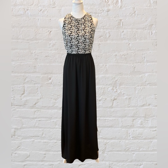 Tawny Two Piece Formal Strapless Long Dress Black & White Size XL Prom NWT - Picture 1 of 9